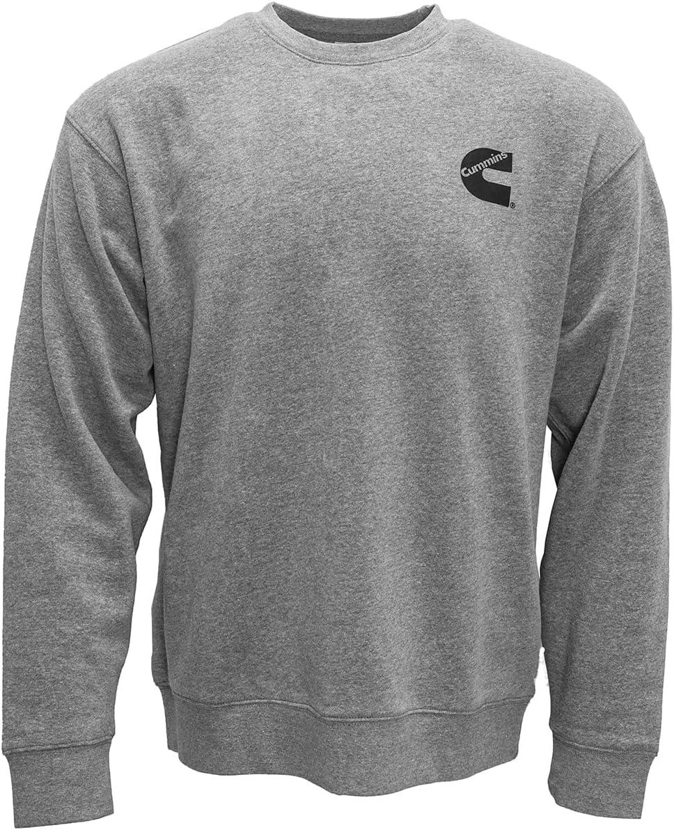 Cummins Fleece Crewneck Sweatshirt, Gray, S – 4XL(Gray)